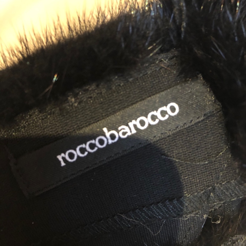 Fur & Lace Roccobarocco Black Mini Dress - Picture 4 of 8